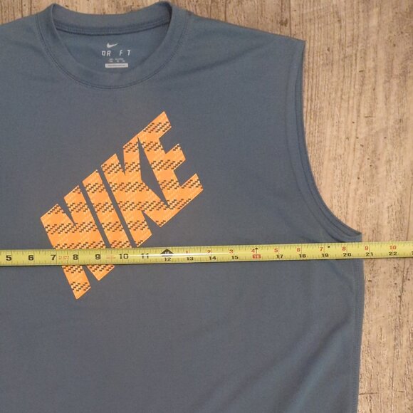 Nike Mens Medium Gray Tank Top Logo Dri Fit Gym Run Exercise Basketball - Picture 4 of 8